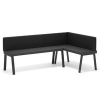 ECKBANK rechts MONO Y Kunstleder glatt, 142/196 cm Schwarz - Schwarz, Kunststoff/Textil (142/196cm) - Idohome