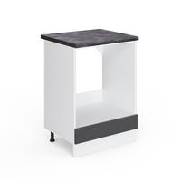 HERDUMBAUSCHRANK R-Line Anthrazit Hochglanz 60 cm, AP Anthrazit - Schwarz Hochglanz/Anthrazit, Holzwerkstoff (60/81.6/60cm) - Vicco