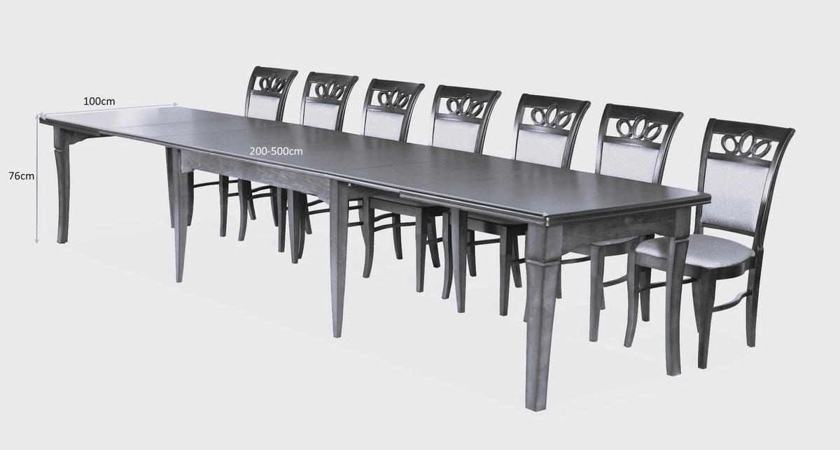 ESSTISCH GRANDE Ausziehbar 200 - 500 / 100 x 76 cm - Braun, Holz (200/100/76cm) - MASSENO