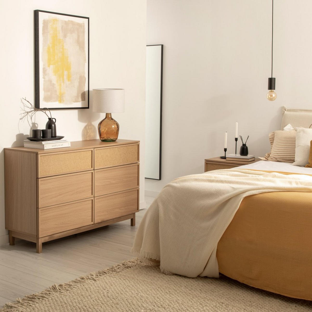 SCHUBLADENKOMMODE DOPPELTE Bora Natürlich 120 cm x 77,5 cm - Naturfarben, Holzwerkstoff (120/77/40cm) - Klast Home