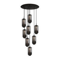 GALERIELEUCHTE Velo 8-flammig Rauch Ø 18cm - Anthrazit/Schwarz, Glas (18/18/33cm) - s.luce