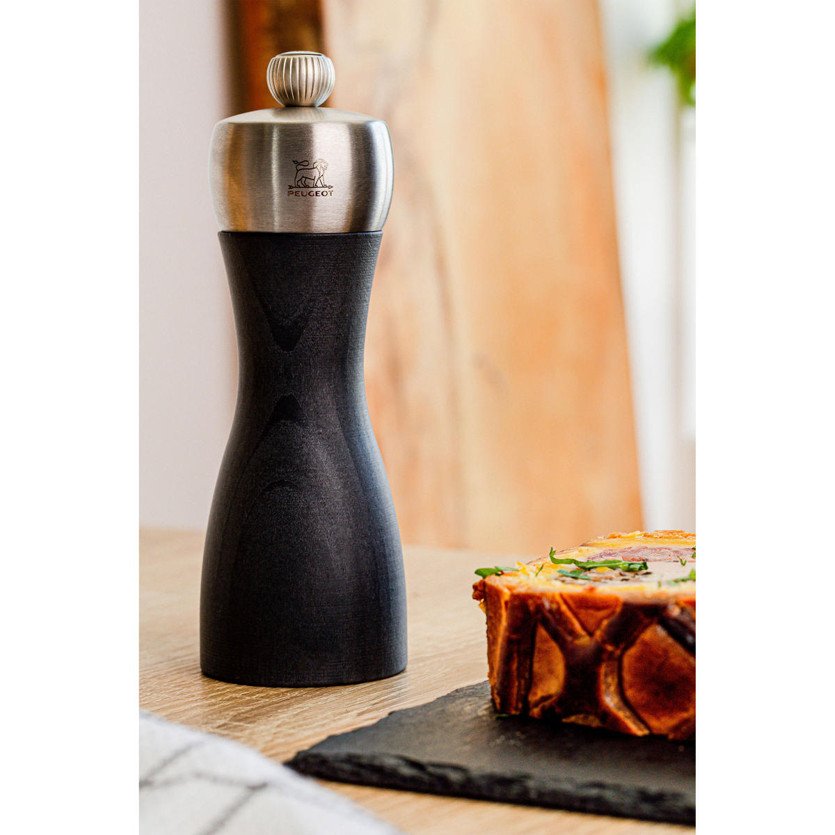 SALZMÜHLE Fidji 15cm Buchenholz Graphit Stahlmahlwerk - Grau, Holz (5.2/15/5.2cm) - PEUGEOT