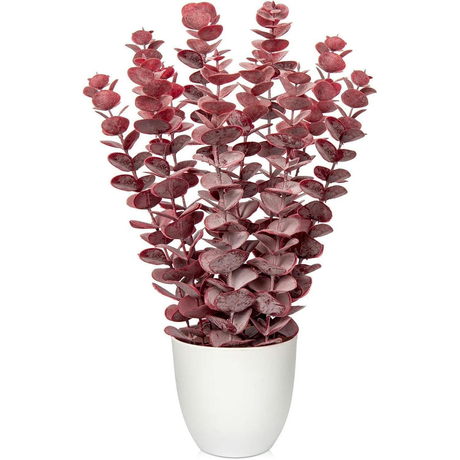 KUNSTPFLANZE Eukalyptus Rot 40 cm - Rot, Kunststoff (44cm)