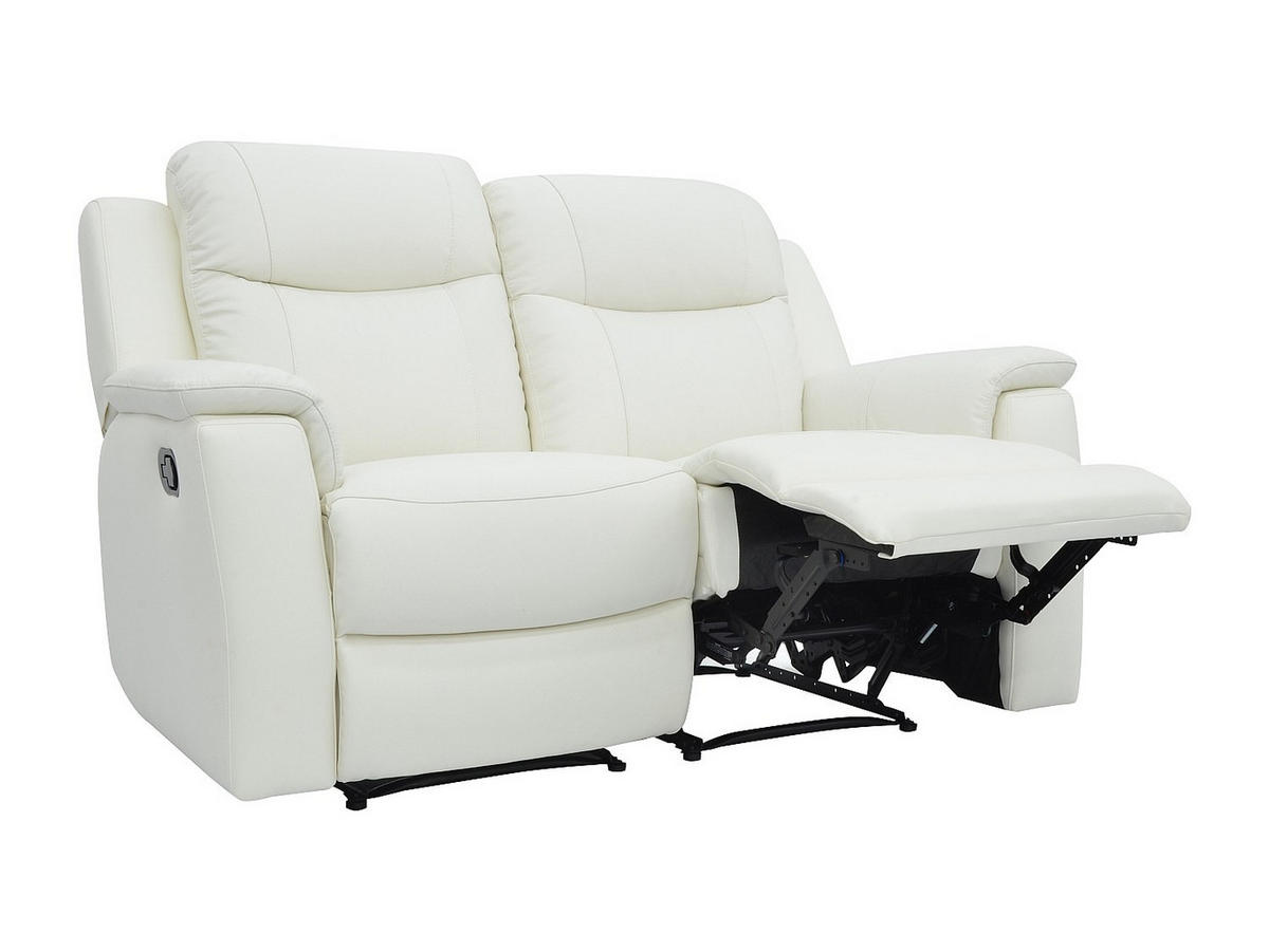 COUCHGARNITUR - 5 Personen - leder - elfenbeinfarben Evasion - Weiß, Leder (205/100/96cm) - Vente-Unique