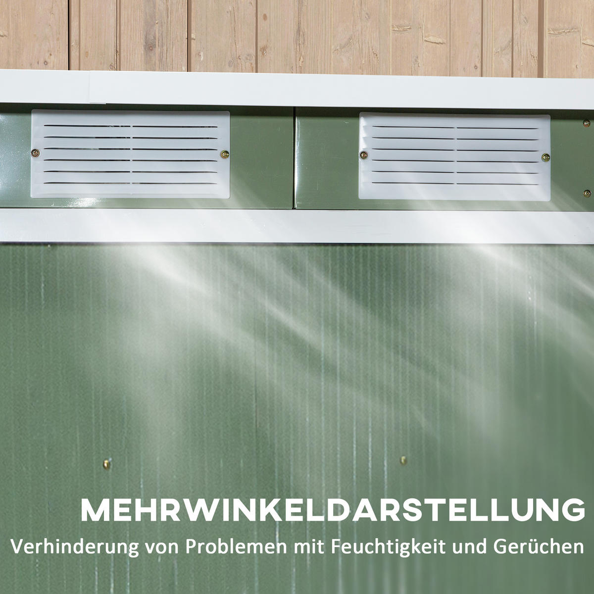 GERÄTEHAUS 2,42 m², aus Verzinkter Stahl, wetterfest, für Garten, Grün - Grün, Metall (130/173/213cm) - Outsunny