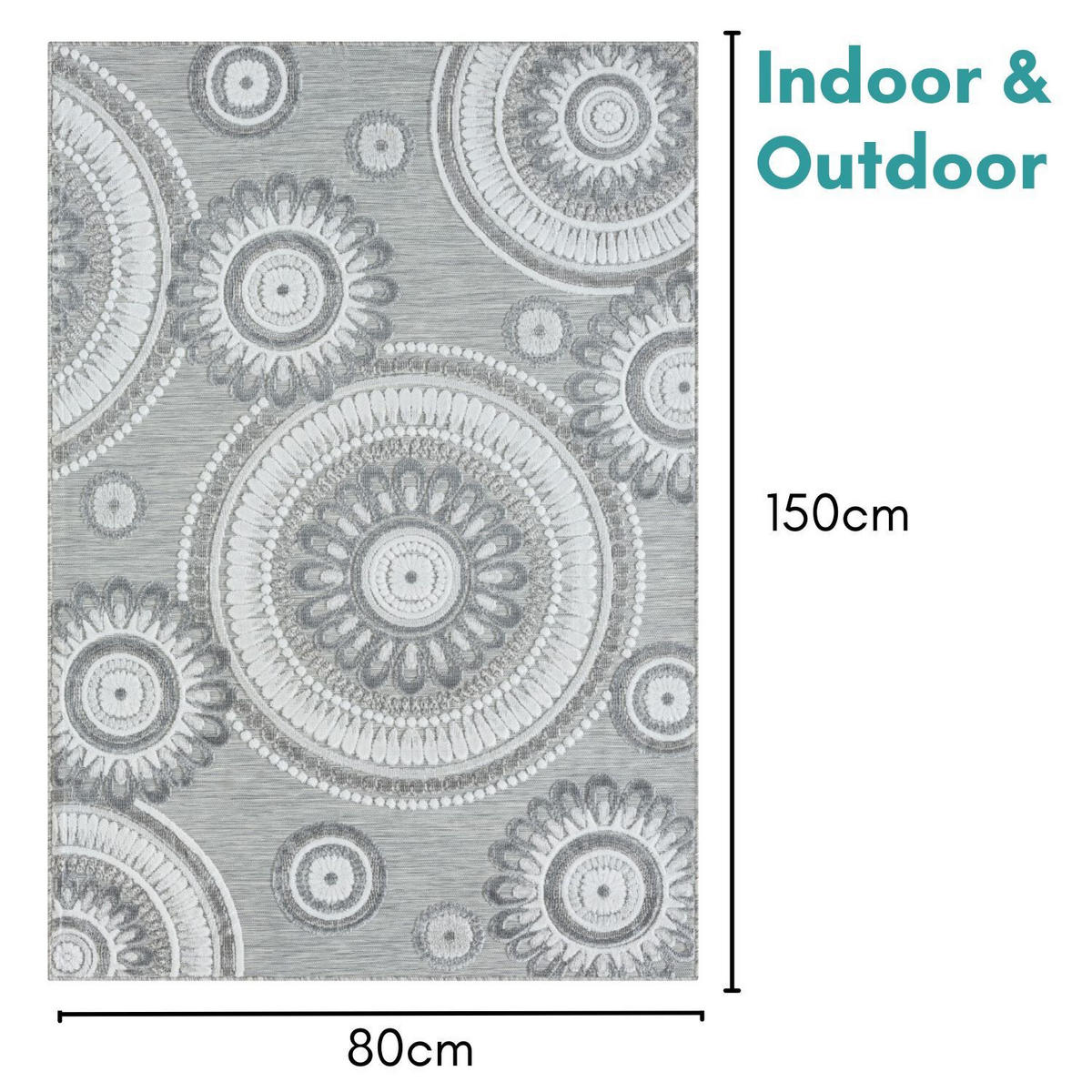 OUTDOORTEPPICH Reed II Hellgrau,Silberfarben,Anthrazit 80/150 cm - Hellgrau, Textil (80/150cm) - My-Rug