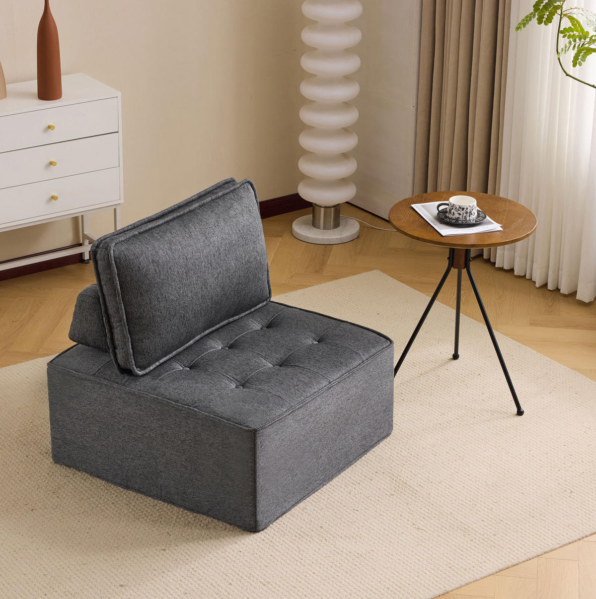 SESSEL 81/81/81 cm Dunkelgrau aus Plywood modular - Dunkelgrau, Holzwerkstoff (81/81/81cm) - OKMYHOME