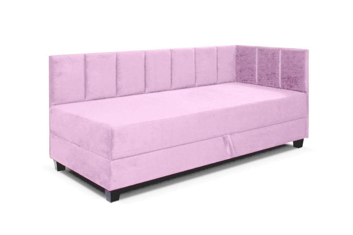 BOXBETT Kinderbett Eryk 100x200 cm mit Matratze und Bettkasten, rechts, rosa - Rosa, Kunststoff (100/200cm) - Margaret Hadas24