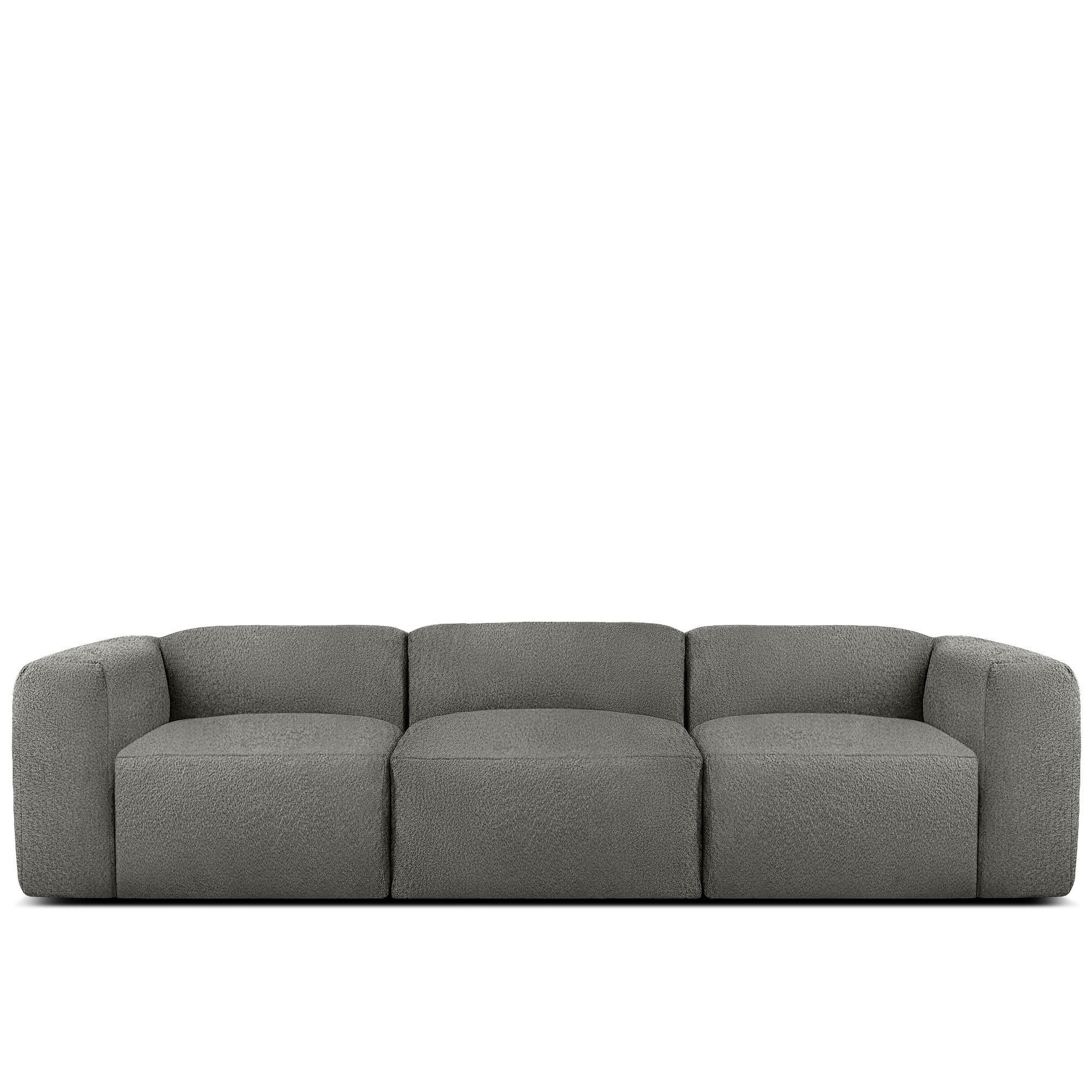 3-SITZER SOFA BUFFO, Stahlgrau - Grau, Holz/Holzwerkstoff (290/73/96cm) - KONSIMO®
