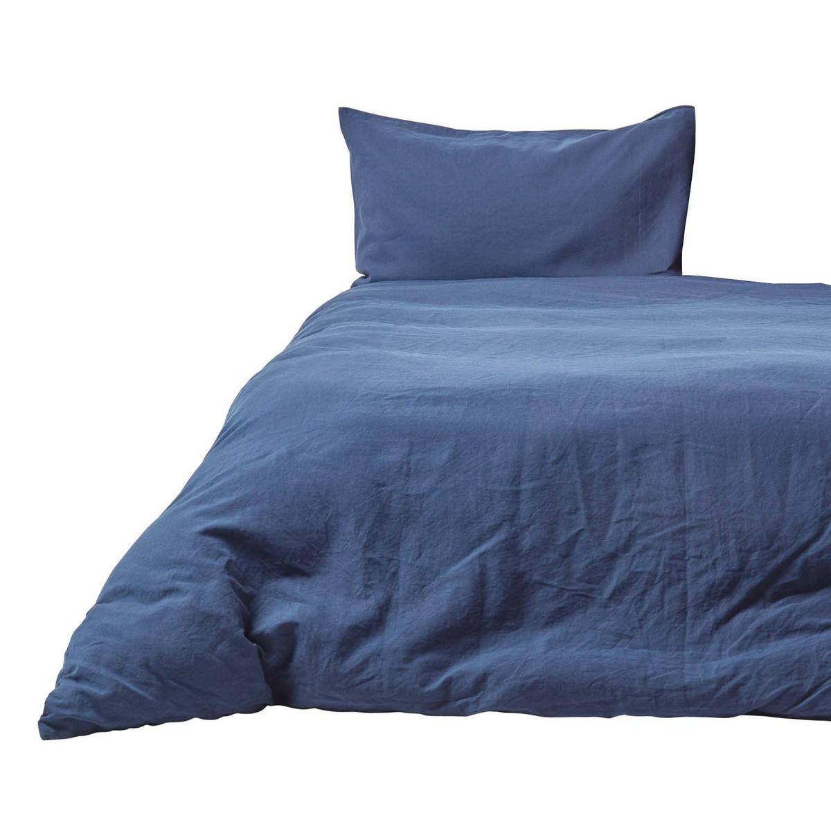 BETTWÄSCHE Leinen - Dunkelblau, Textil (150/200cm) - Homescapes