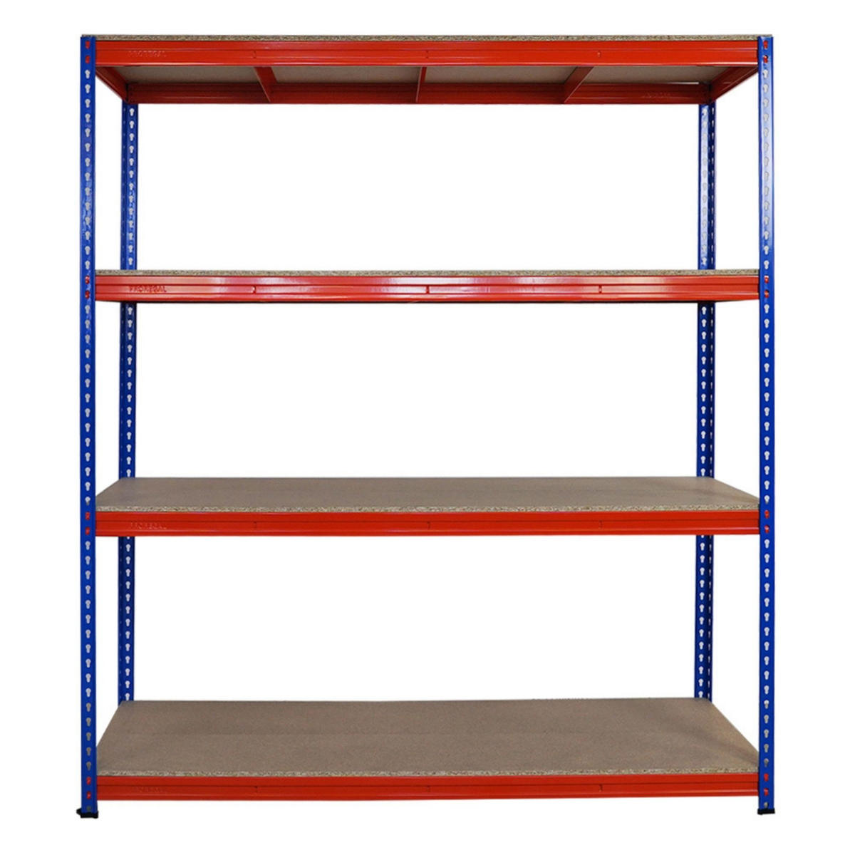 SCHWERLASTREGAL Bison 200x180x60 cm 4 Spanplatten-Ebenen 16mm Fachlast 600 kg Blau-Orange - Blau, Metall (180/200/60cm) - PROREGAL