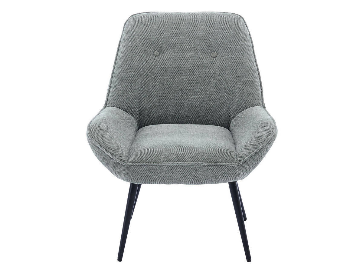 SESSEL Zorto Muz 809B mit Fußbank - Schwarz/Grau, Holz/Textil (73/89/73cm) - MIRJAN24