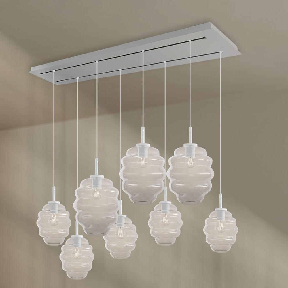 HÄNGELEUCHTE Echos 8-flammig Klar Ø 18/25cm - Klar/Weiß, Glas (18/18/20cm) - s.luce