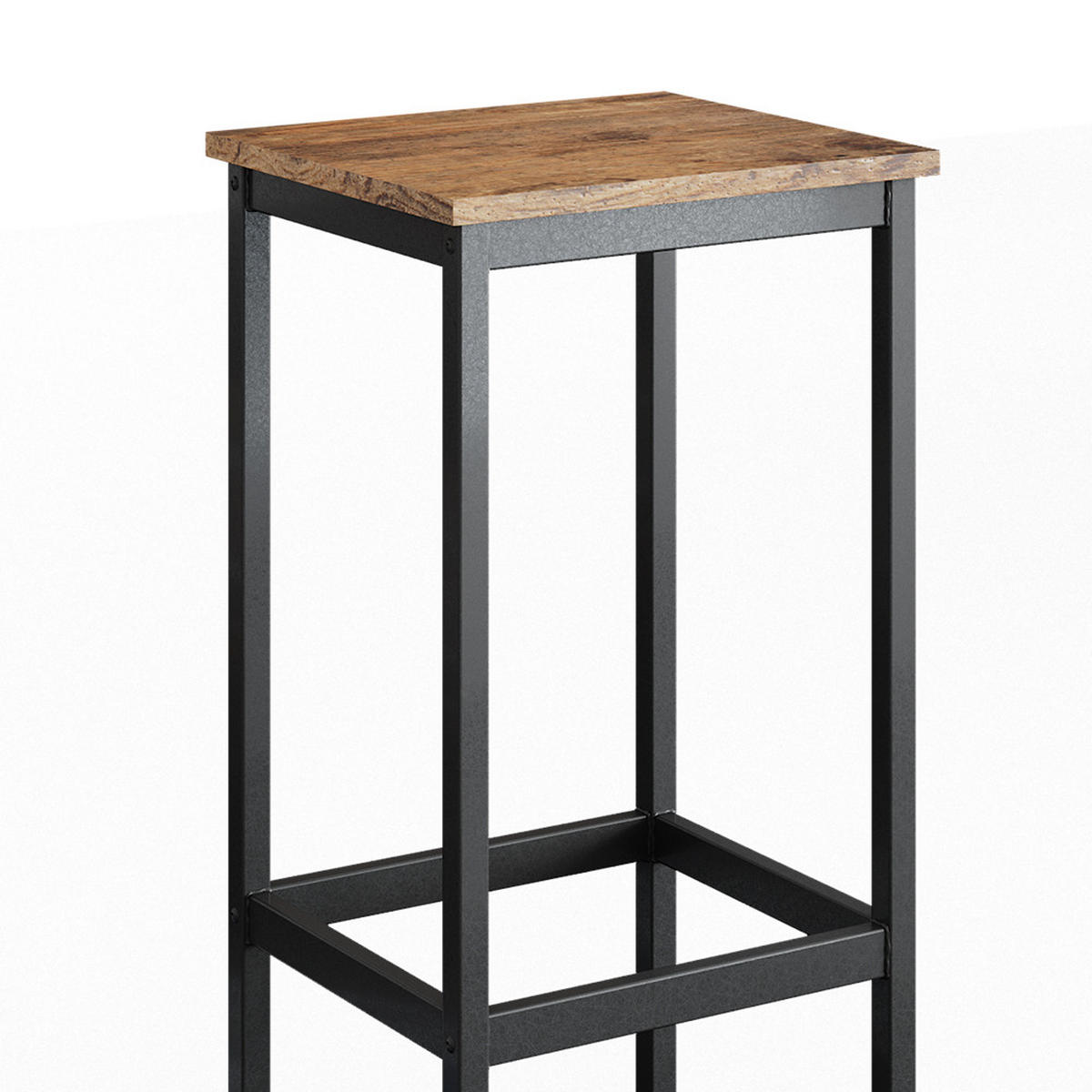 BARHOCKER 2ER SET Fyrk Eiche rustikal 32 x 78 cm 2 Teile - Wildeiche/Schwarz, Metall (32/78/28cm) - Vicco