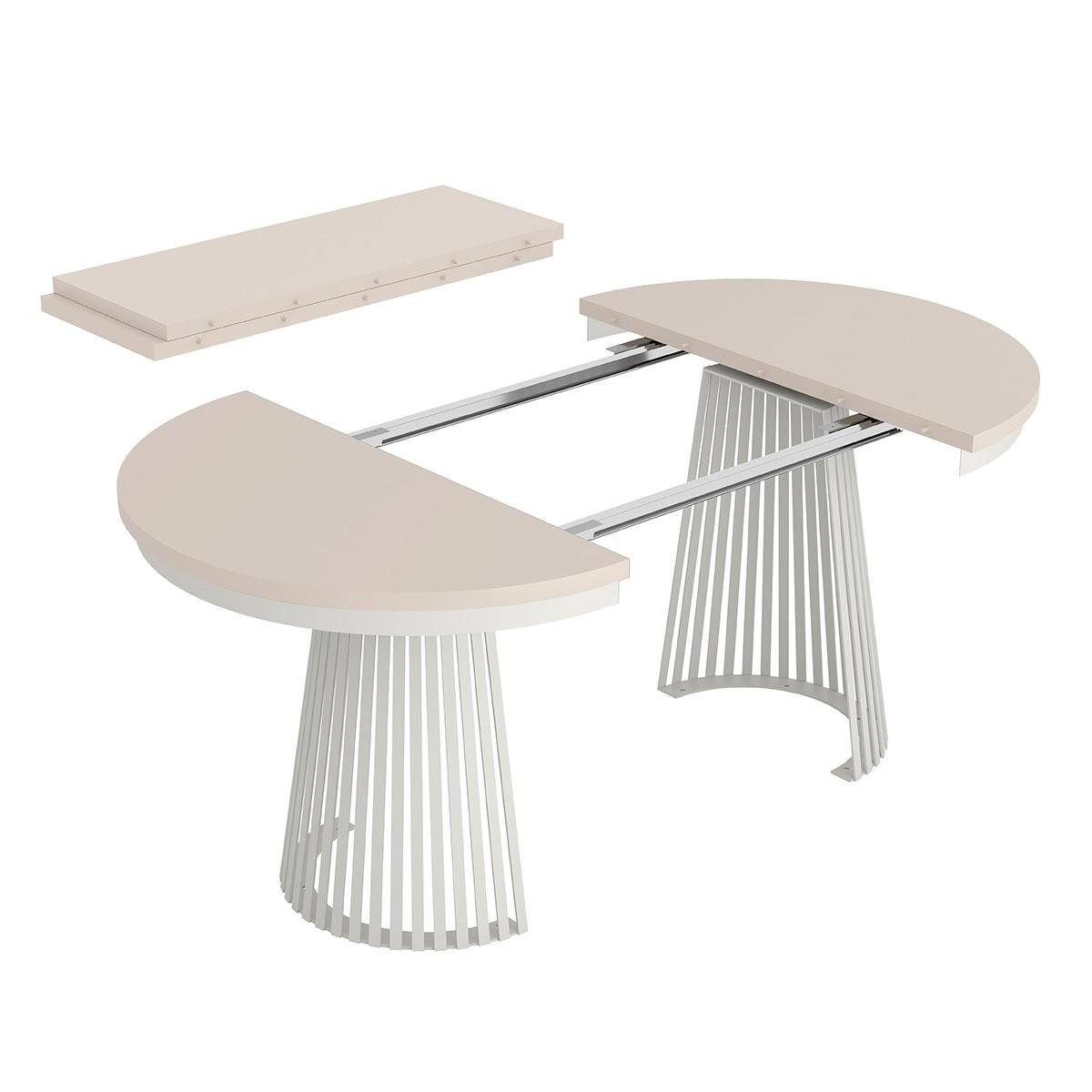 ESSTISCH TRAVIS Ausziehbar 100 - 180 / 100 x 76,6 cm - Kaschmir/Weiß, Holz (100/100/76.6cm) - MASSENO