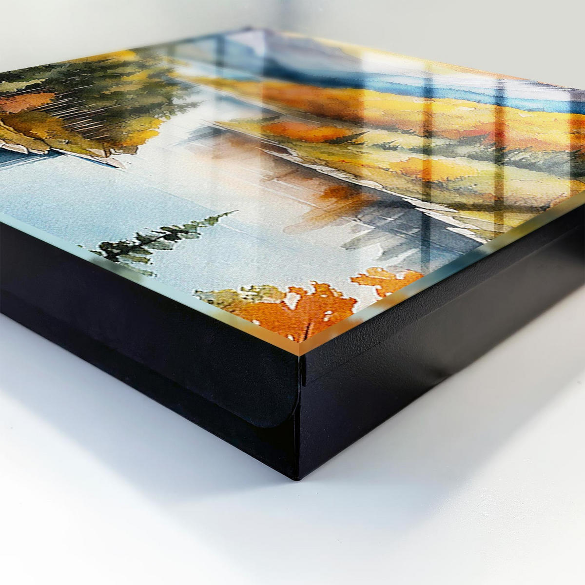 SCHLÜSSELBOX Schwarz 30x30 cm- Türöffnung nach rechts - Bergherbst - Orange, Metall (30/30/5cm) - TULUP