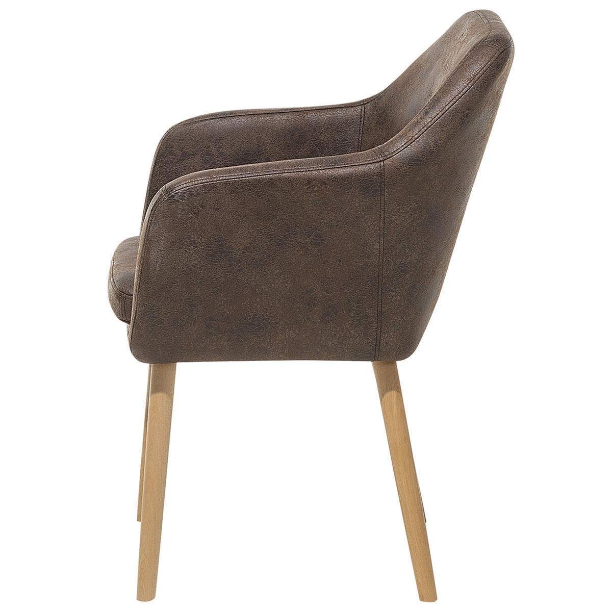 ESSZIMMERSTUHL Kunstleder Braun Yorkville - Dunkelbraun, Holz/Textil (56/82/62cm) - Beliani