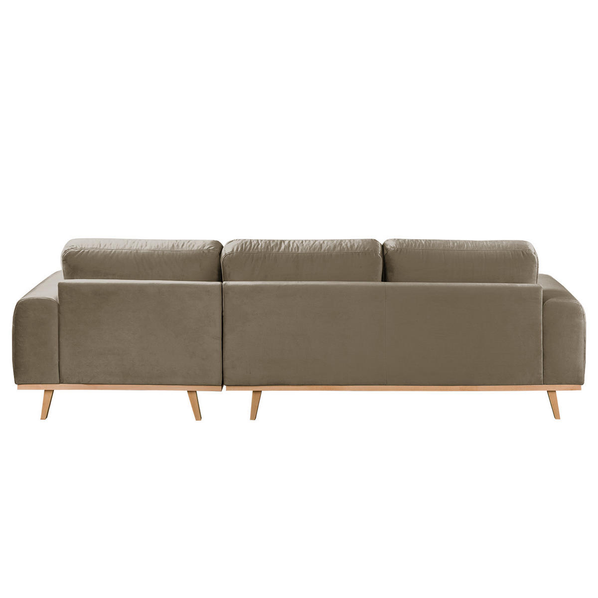 ECKSOFA - Samt - Cappuccino, Textil (286/152cm) - home24