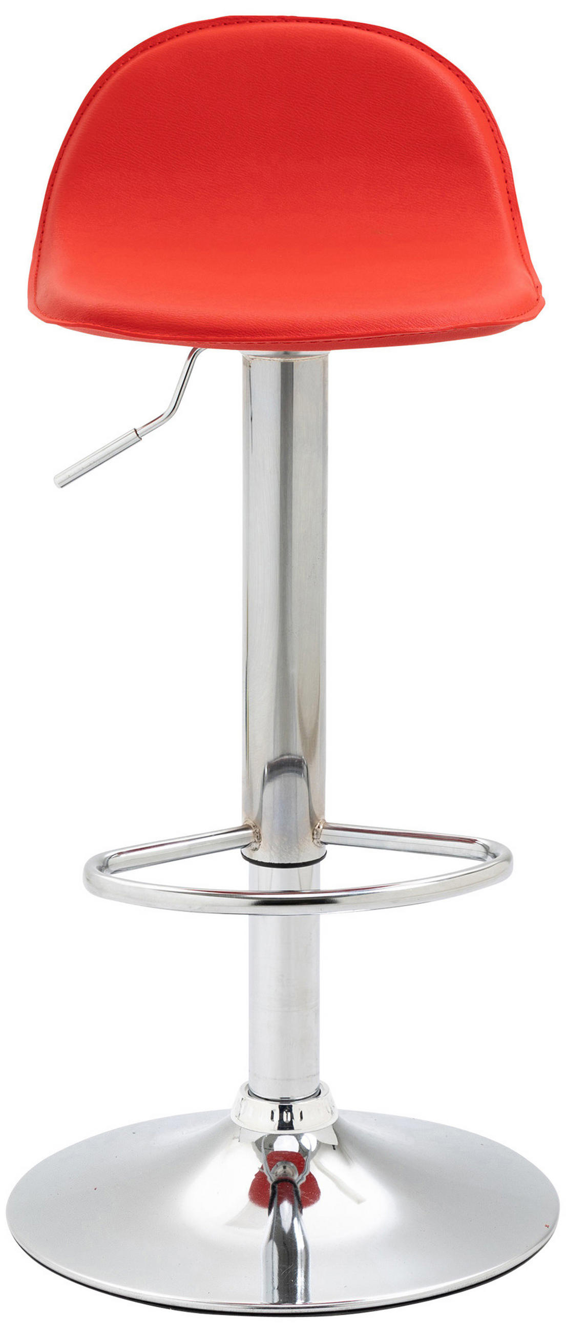 BARHOCKER Lederlook rot - Chromfarben/Rot, Textil/Metall (39/73/41cm) - CLP