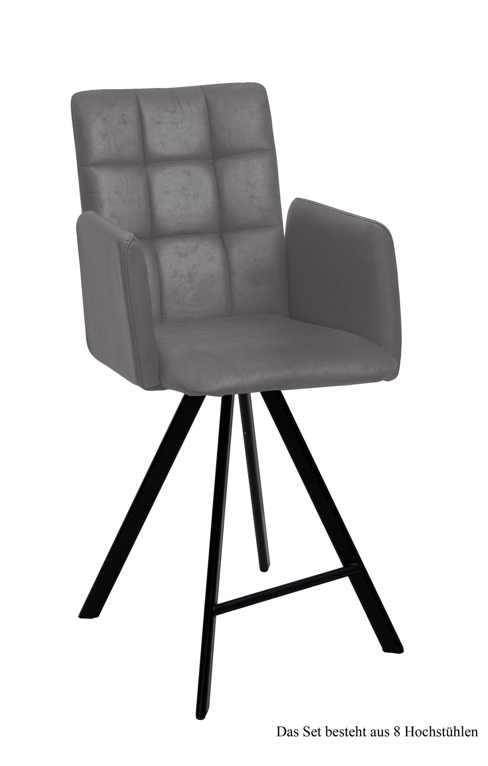 58aufmkessel Thekenstuhl Grau, Schwarz 60x108x52 cm