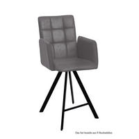 THEKENSTUHL drehbar (8er-Set) Devalyn 52x108x60 Schwarz/Grau - Schwarz/Grau, Kunststoff (60/108/52cm) - 58aufmkessel