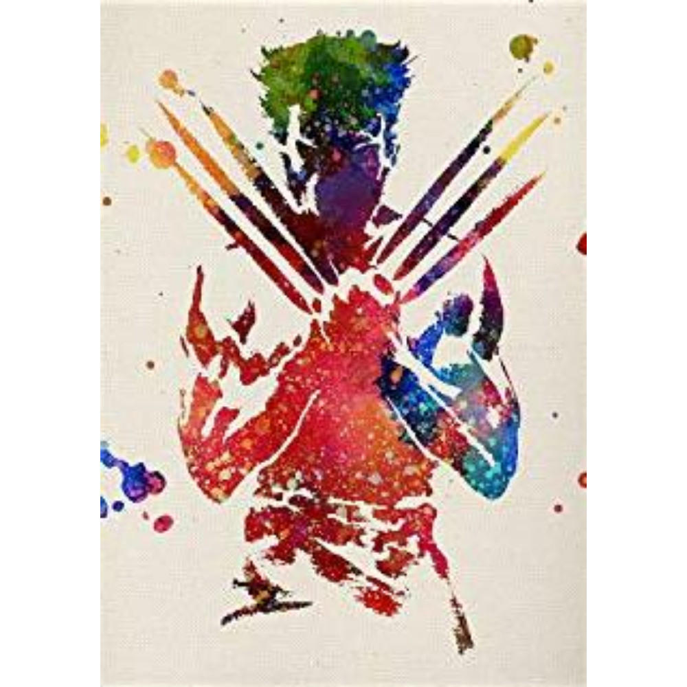 POSTER Twiggy Aquarell A4 Schwarzer Rahmen - Schwarz, Papier (29.7/5/21cm) - Nacnic