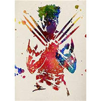 POSTER Twiggy Aquarell A4 Schwarzer Rahmen - Schwarz, Papier (29.7/5/21cm) - Nacnic