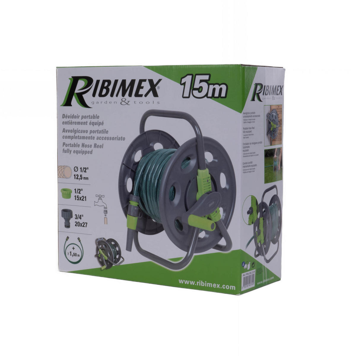 GARTENSCHLAUCHTROMMEL Ribimex - Grau, Kunststoff (15/36.5/36.5cm)