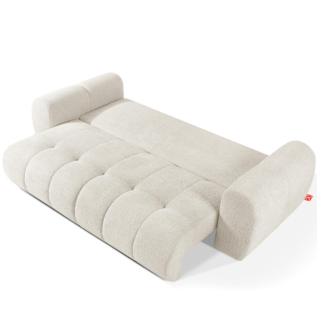 EINZELSOFA LIRA, Weiß, Bouclé - Weiß, Holz/Holzwerkstoff (256/84/112cm) - KONSIMO®