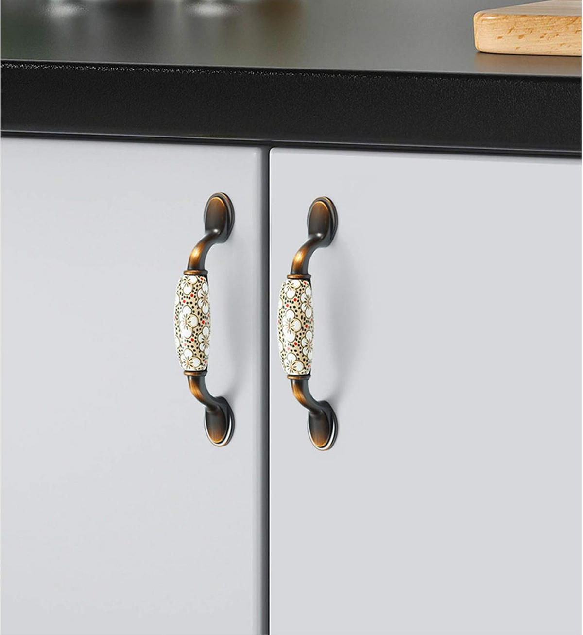 MÖBELGRIFF Retro Europäisch 8er-Set - Multicolor, Keramik (2/3.2/14.4cm)