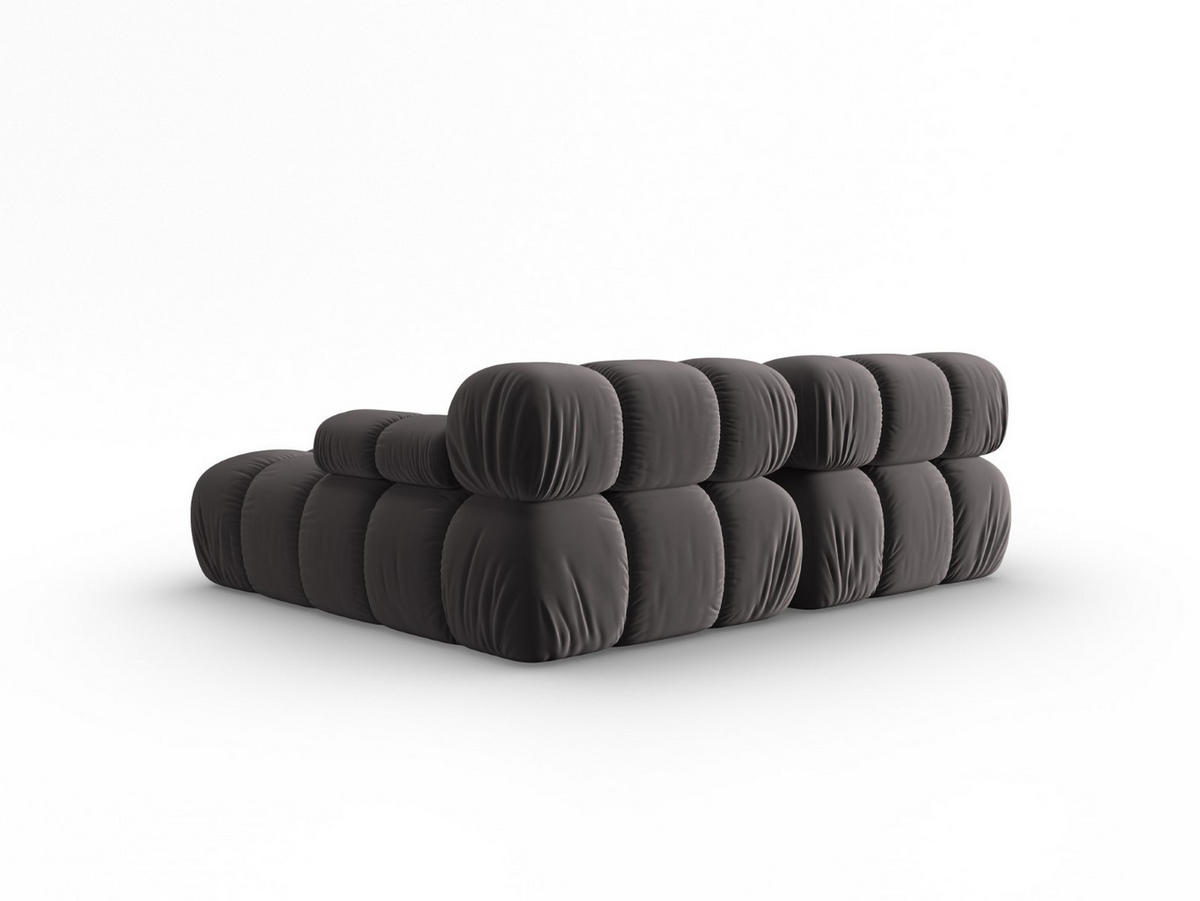 MODULARES-ECKSOFA rechts Bellis aus Samt dunkelgrau 3 Sitzplätze - Dunkelgrau, Textil (157/191cm) - Micadoni