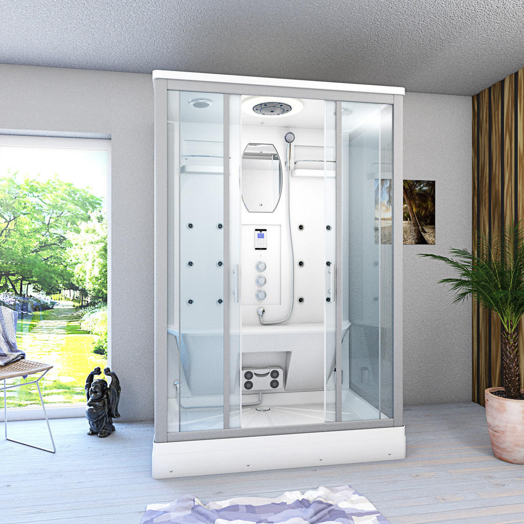 Thumbnail - AcquaVapore by Sandra Jentho Dampfdusche, Weiß, Glas, Kunststoff, Metall, 90x215x140 cm, CE, Bilder und Zubehör, Wandbil...