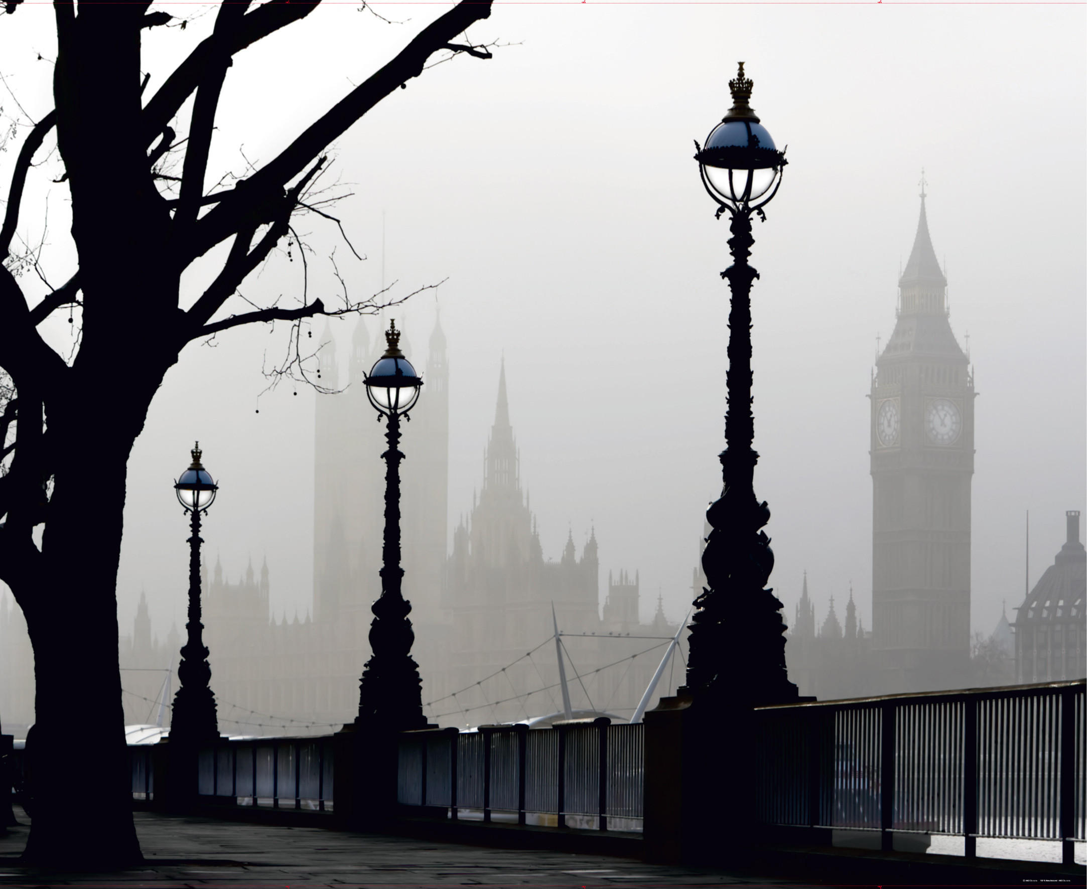 FOTOTAPETE London 375 x 270 cm - Schwarz, Papier (375/270cm) - Sanders & Sanders