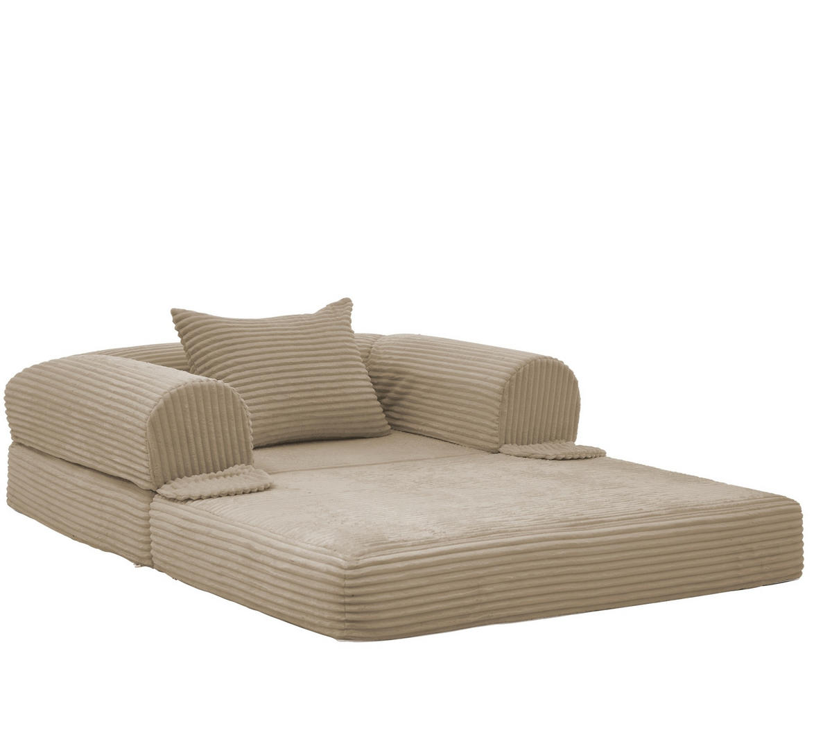 SCHLAFSOFA 2-in-1 Einzelsessel Klappbar Braun Cord - Braun, Kunststoff (85/65/120cm) - Meubliv