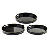 SERVIERTELLER Blanche Schwarz 3er Set 38/38/4cm Plastik - Schwarz, Kunststoff (38/4/38cm) - Mondex