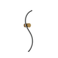 WANDLEUCHTE Curva, Schwarz und gold, 60cm - Goldfarben, Metall (12/60/60cm) - KOSILUM