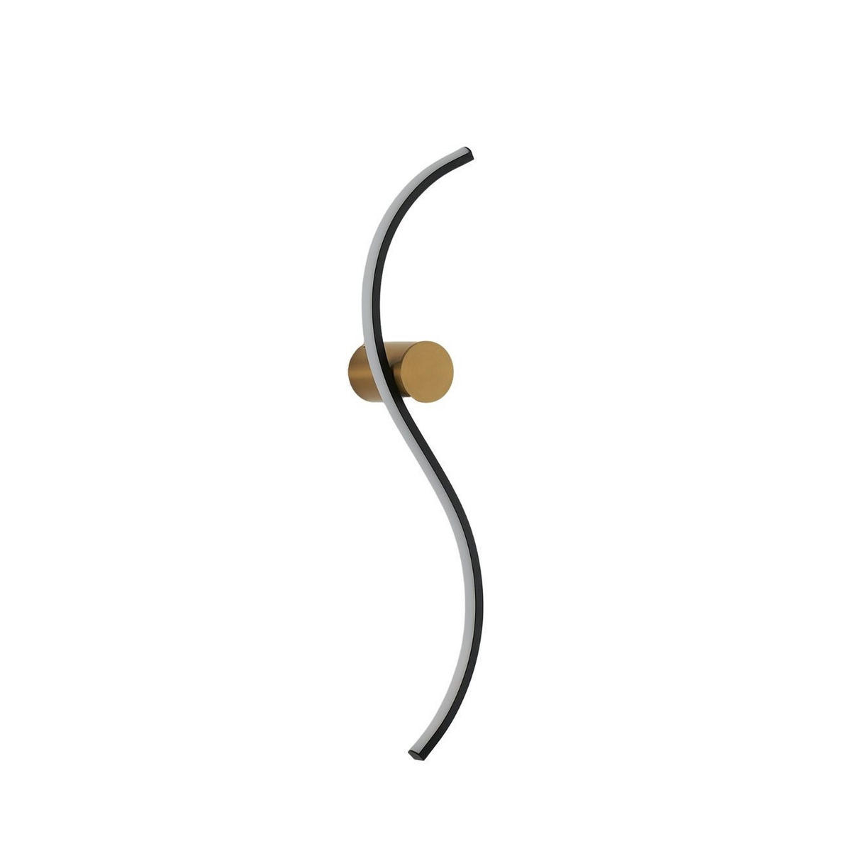 WANDLEUCHTE Curva, Schwarz und gold, 60cm - Goldfarben, Metall (12/60/60cm) - KOSILUM