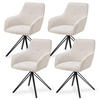 DREHSTUHL Clyde mit Armlehne Cord beige (4er-Set) - Beige, Textil (57/85/61cm) - Juskys
