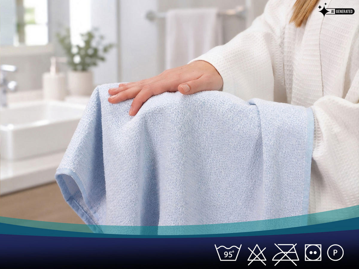 HANDTÜCHER, 10er-Set, 50x100 cm, 70% Baumwolle, 30% Polyester, Blau - Blau, Textil (50/100cm) - Zollner