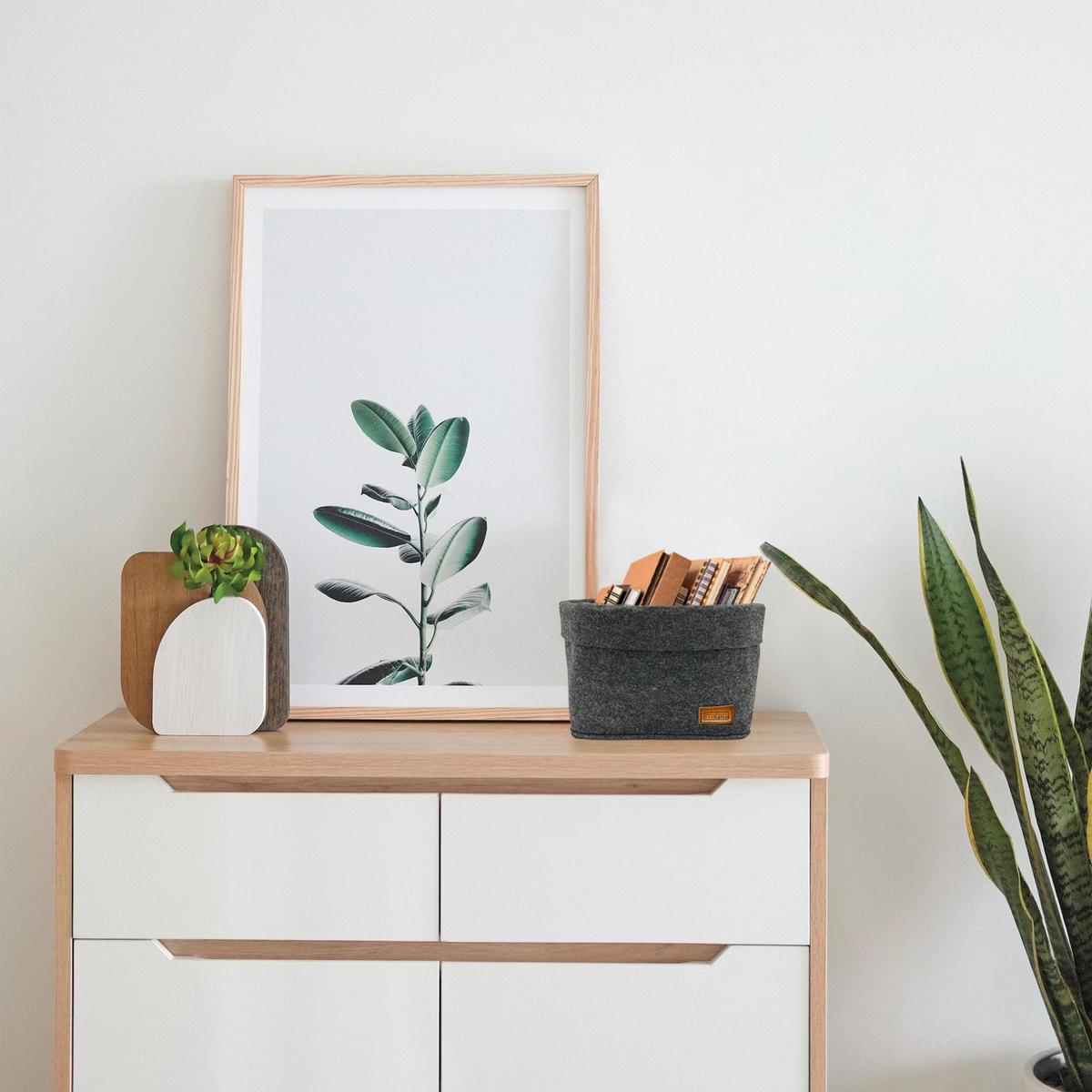 AUFBEWAHRUNGSKÖRBE 3er-Set - Dunkelgrau, Textil (18/30/18cm) - Miqio Design