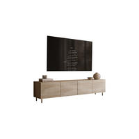 TV-SCHRANK COLGANTE 200/40/46 cm gerade Füße in gebürstetem Gold Travertin - Beige/Goldfarben, Holzwerkstoff/Metall (200/46/40cm) - Lookway