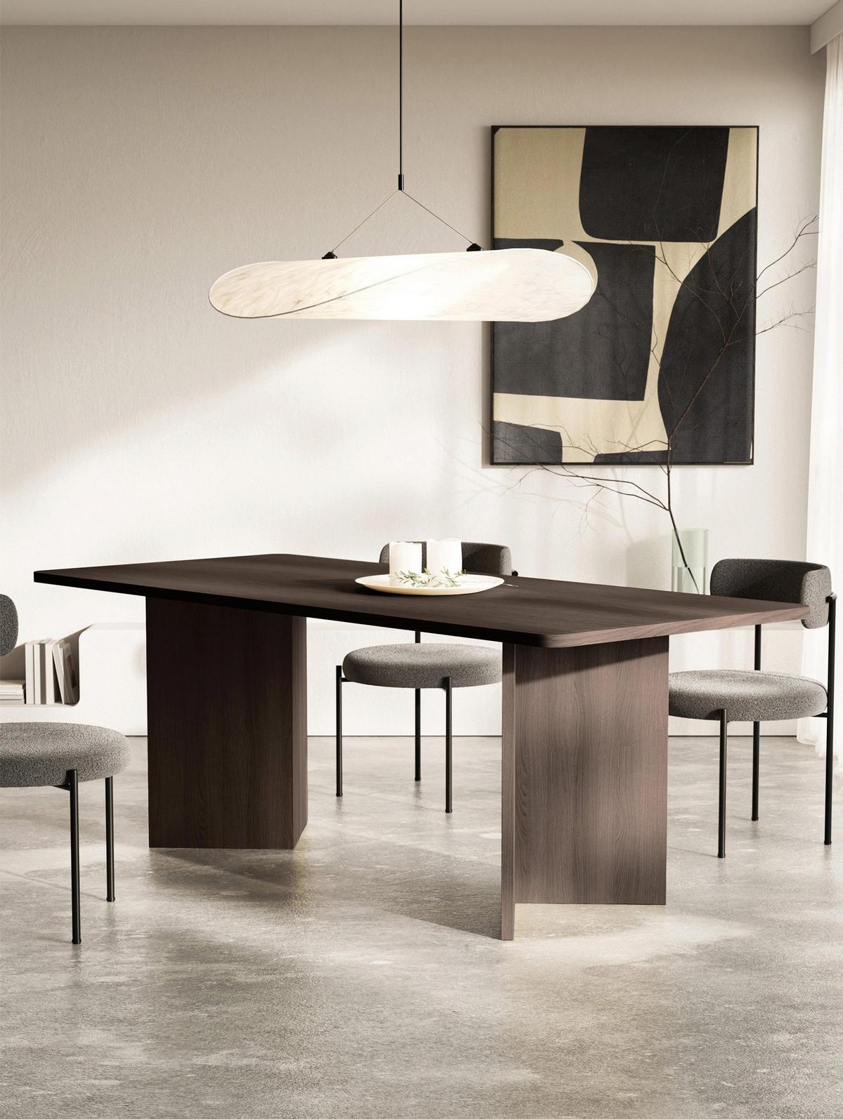 ESSTISCH Qubeo Holzoptik Esche Braun 204x90 cm - Dunkelbraun, Holzwerkstoff (90/204/75cm) - Selsey