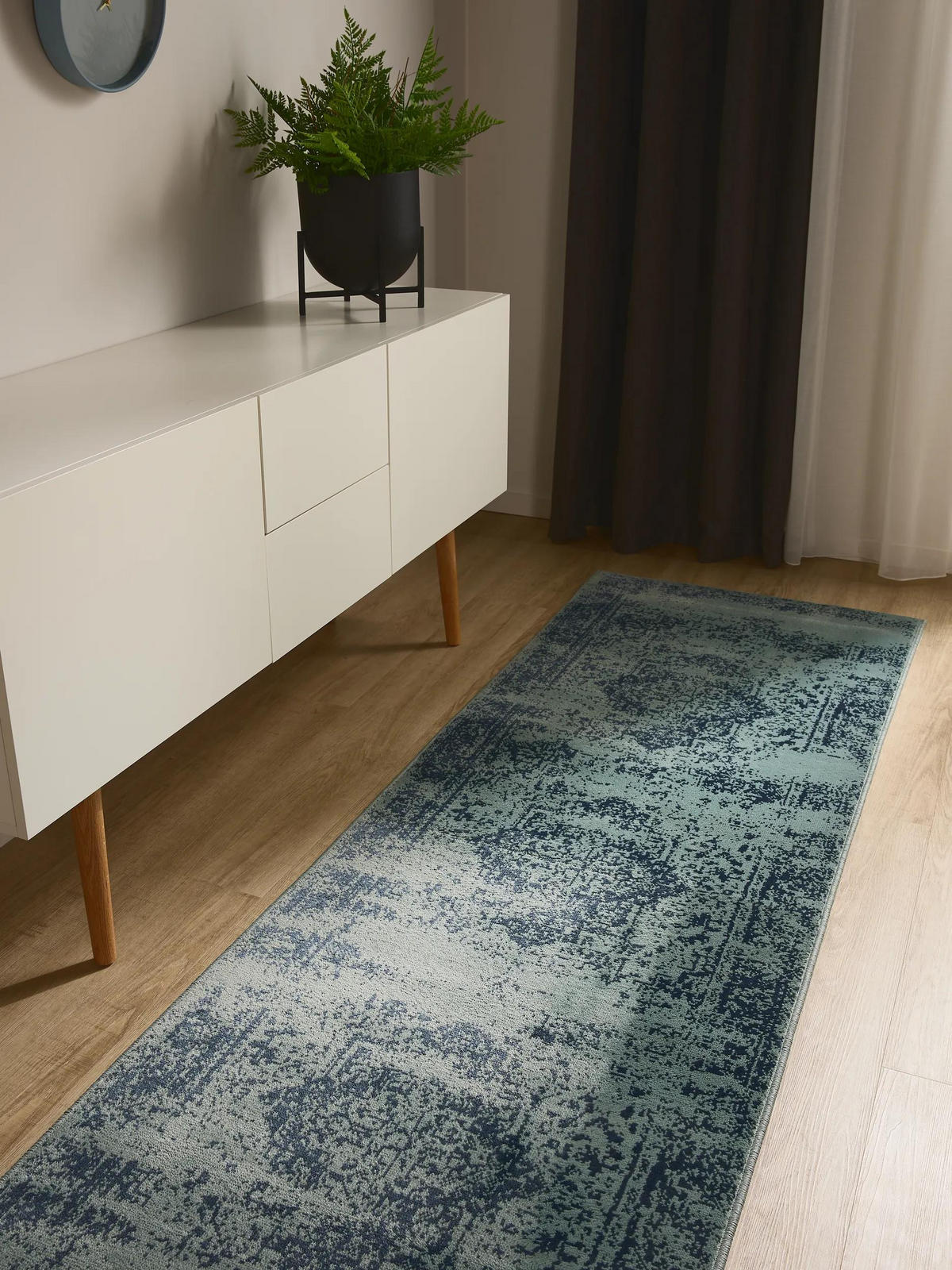 VINTAGE-LÄUFER Suki 80/240 cm - Türkis, Kunststoff (80/240cm) - benuta