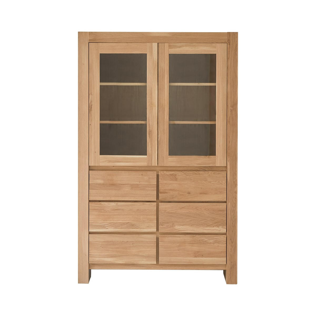 GESCHIRRSCHRANK Eden Natur aus Eiche - Naturfarben, Holz (120/190/40cm) - Tikamoon