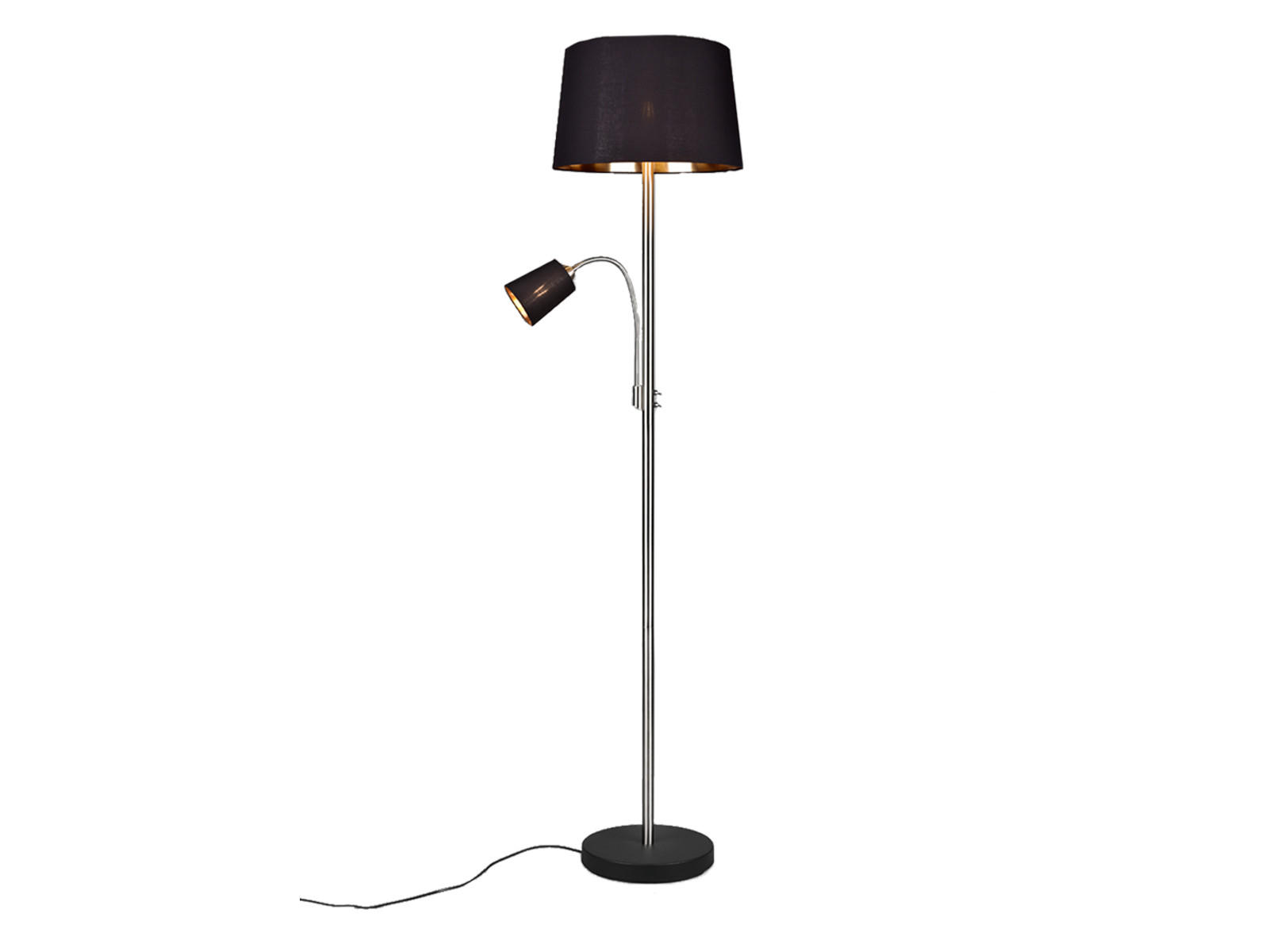 meineWunschleuchte Stehleuchte Gold, Schwarz, Silber 40x170x40 cm