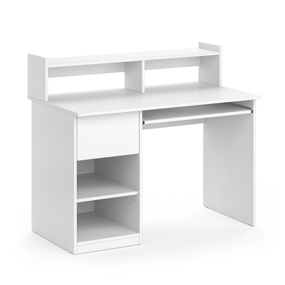 Vicco Schreibtisch Arwen In Weiß | 90x60 Cm Bürotisch Mit 10 Offenen Ablagefächern