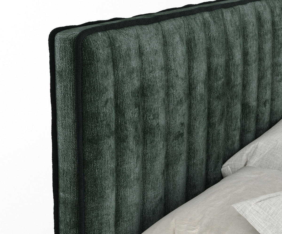 BOXSPRINGBETT Nocturne Grün 160/200 cm - Schwarz/Grün, Holz/Holzwerkstoff (160/200cm) - Maison de Reve