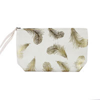 KULTURTASCHE Feder Motiv Creme - Creme, Textil (25/15/15cm) - TiborTex