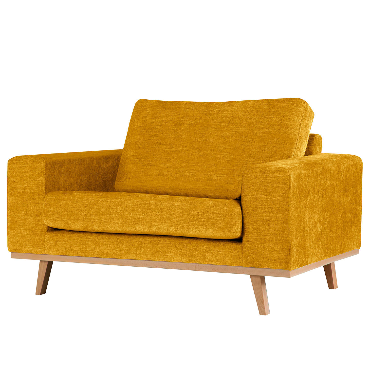 SESSEL - Gelb/Buchefarben, Textil (122/81/88cm) - home24