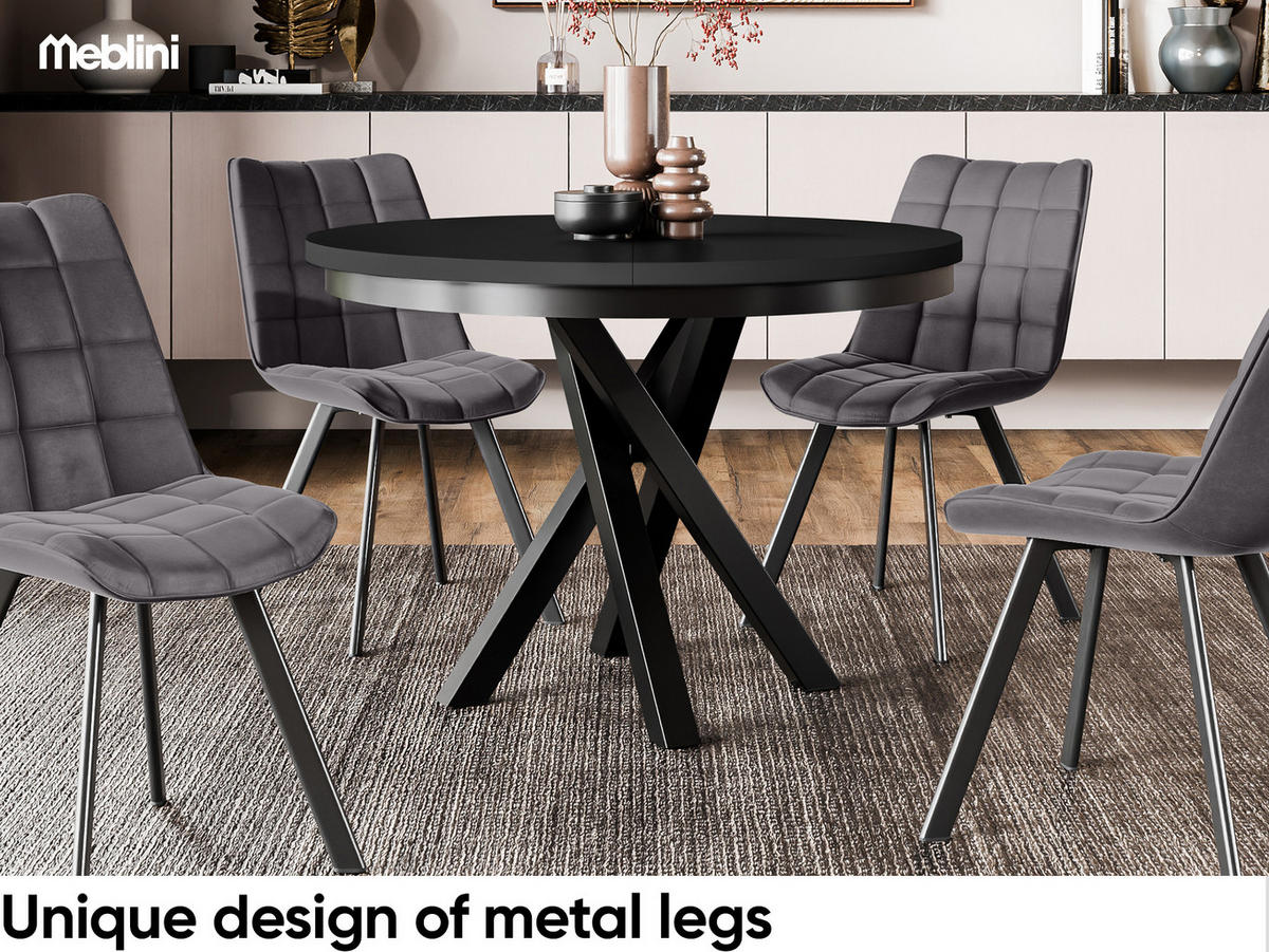 ESSTISCH CHRIS - Schwarz, Holzwerkstoff (100/100/77cm) - Meblini